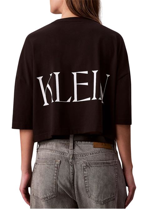 T-shirt nera in cotone Calvin Klein Jeans | LV047D206GUB1